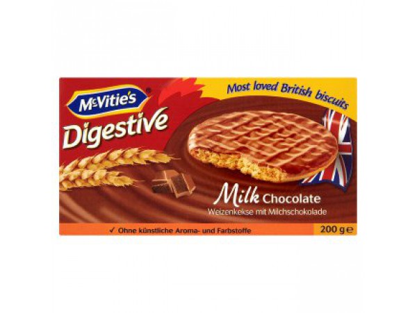McVitie s Digestive пшеничное печенье в молочном шоколаде 200 г